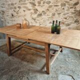 Grande table à manger ancienne en chêne – Extensible – France, années 1920