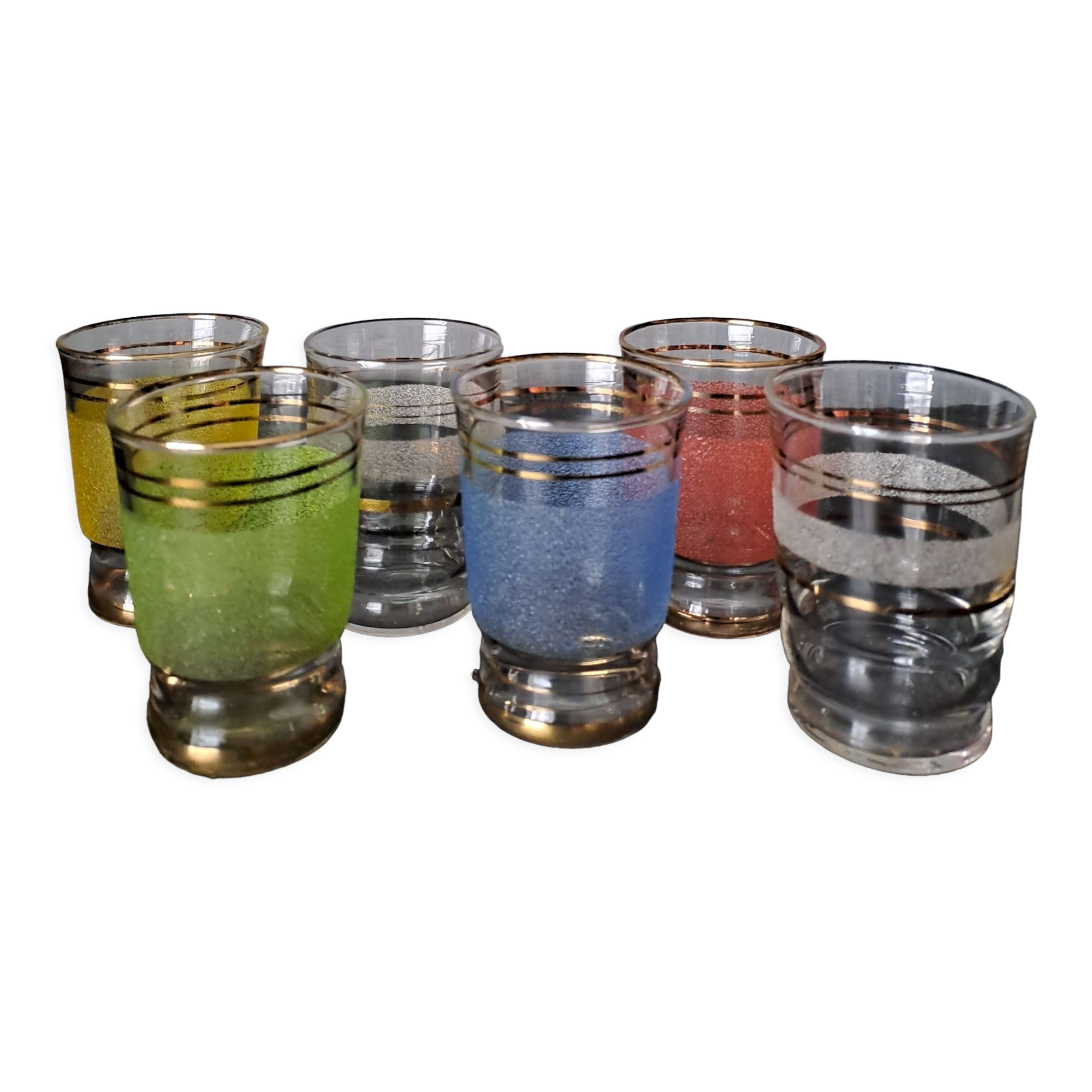 Suite of 6 granite glasses