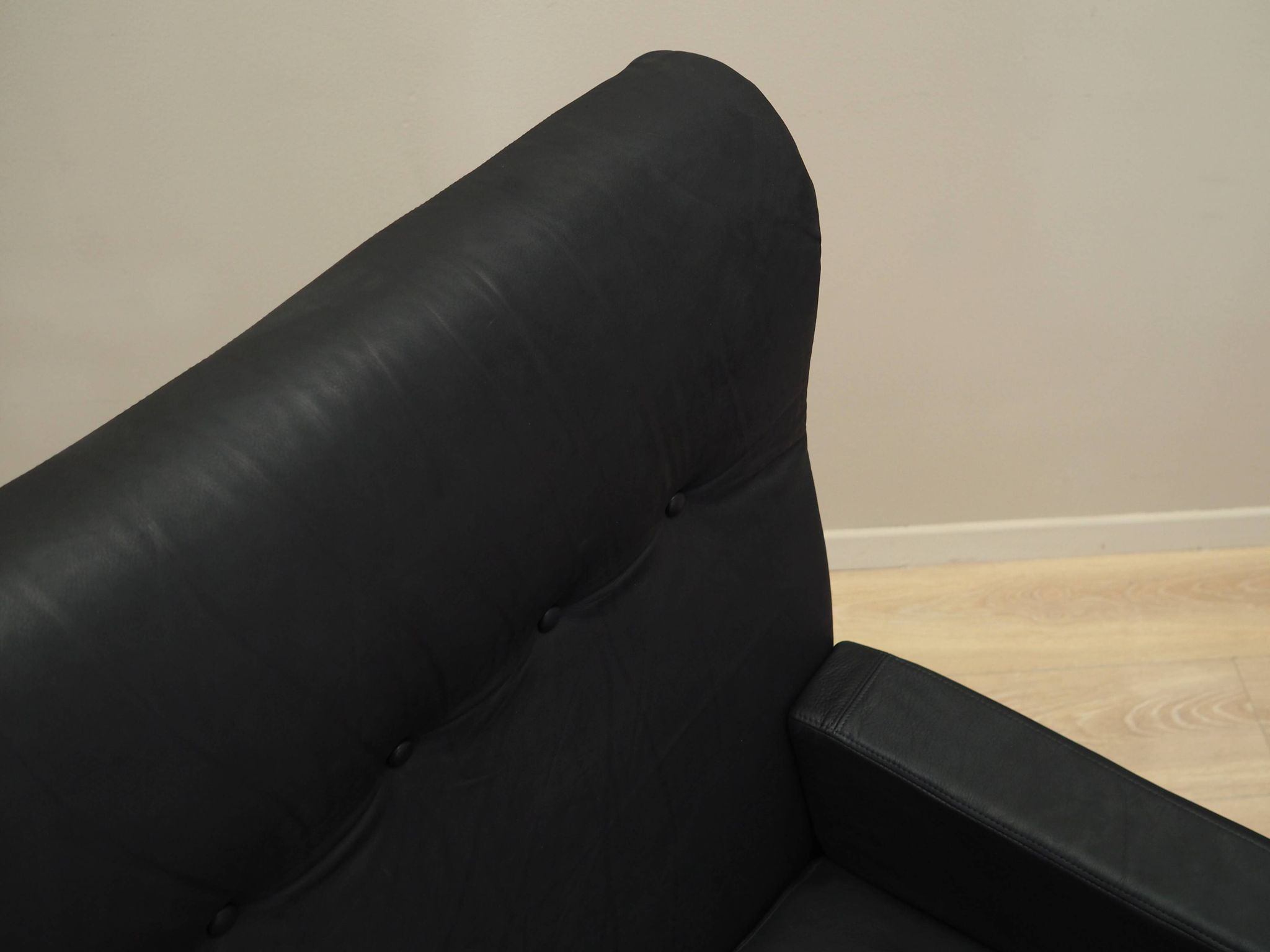 Fauteuil de bureau en cuir, design danois, années 1970, production : Danemark