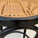 Pair of high canne stools or black curved wooden bar chairs, 1970