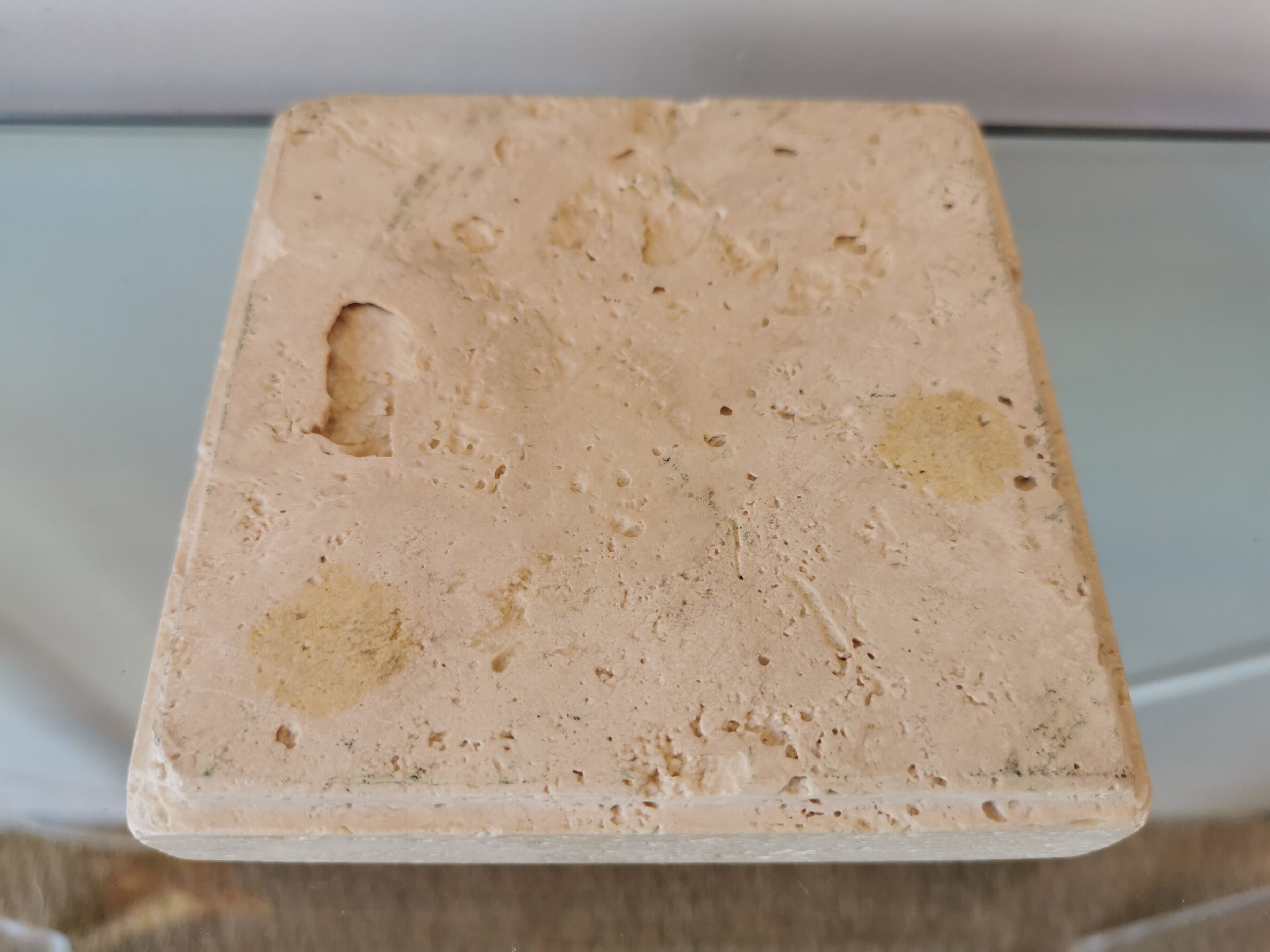 Large vintage travertine ashtray by Fratelli Mannelli 1970