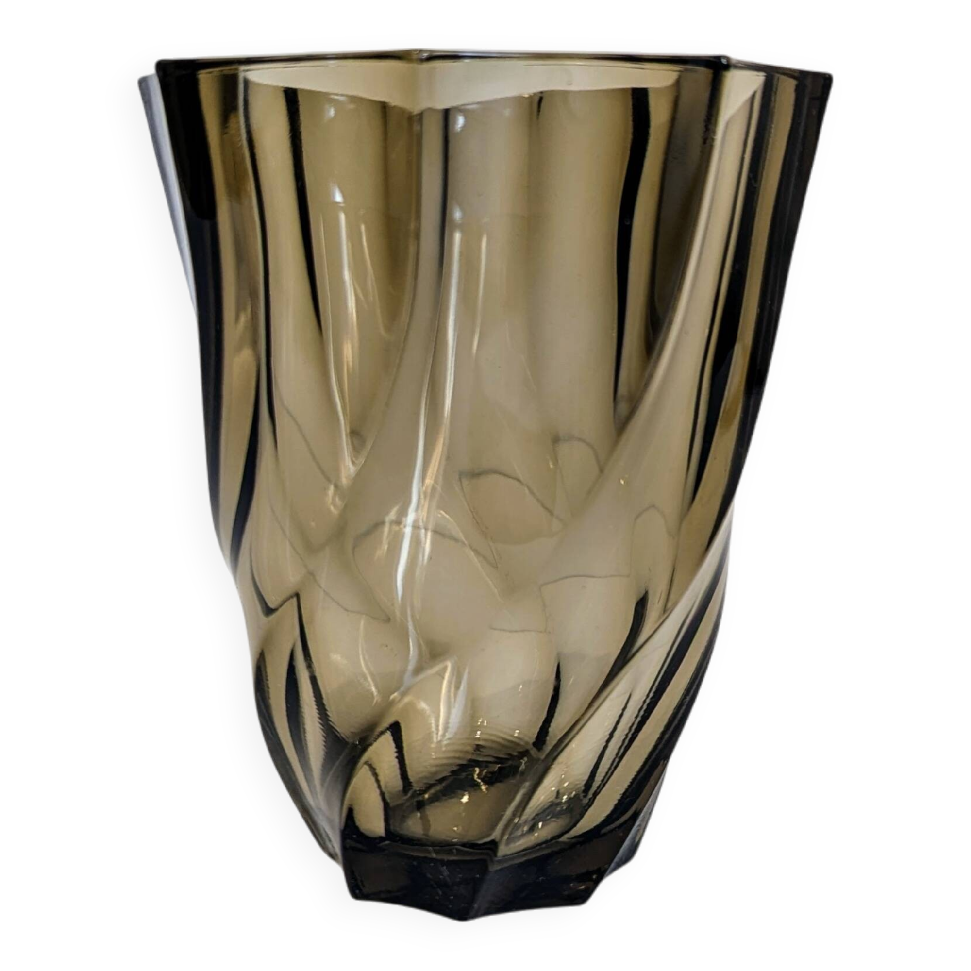 Smoked glass vase from the 70s