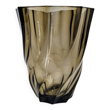 Smoked glass vase from the 70s