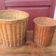 Pair of braided bamboo pot cover / vintage 60s-70s
