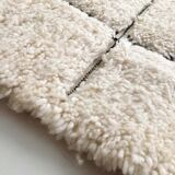 Moroccan Berber carpet blessed ouarain ecru with black graphic patterns engraved 290x205cm