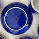 Tasses bistrot café avec soucoupes en porcelaine bleu cobalt