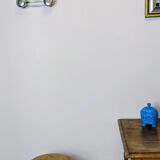 Double wall hook in chrome metal, vintage style.