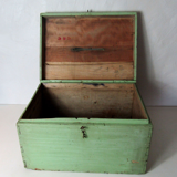 Wooden box voting urn green almond