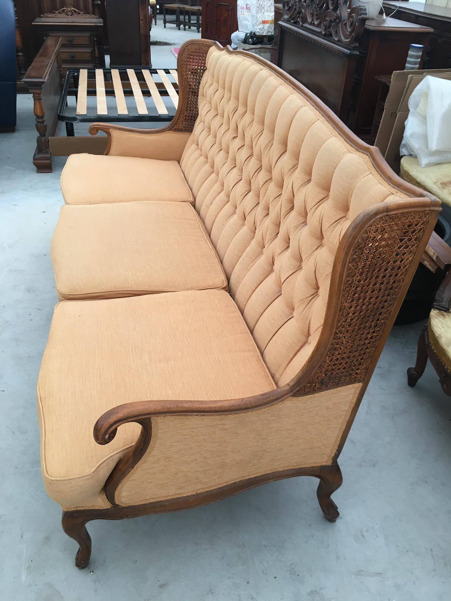 Mid-Century Italian Velvet Sofa Paolo Buffa Style 1950s