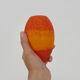 Ovoid Art Nouveau vase with annular neck VAL orange glass paste, Daum Nancy