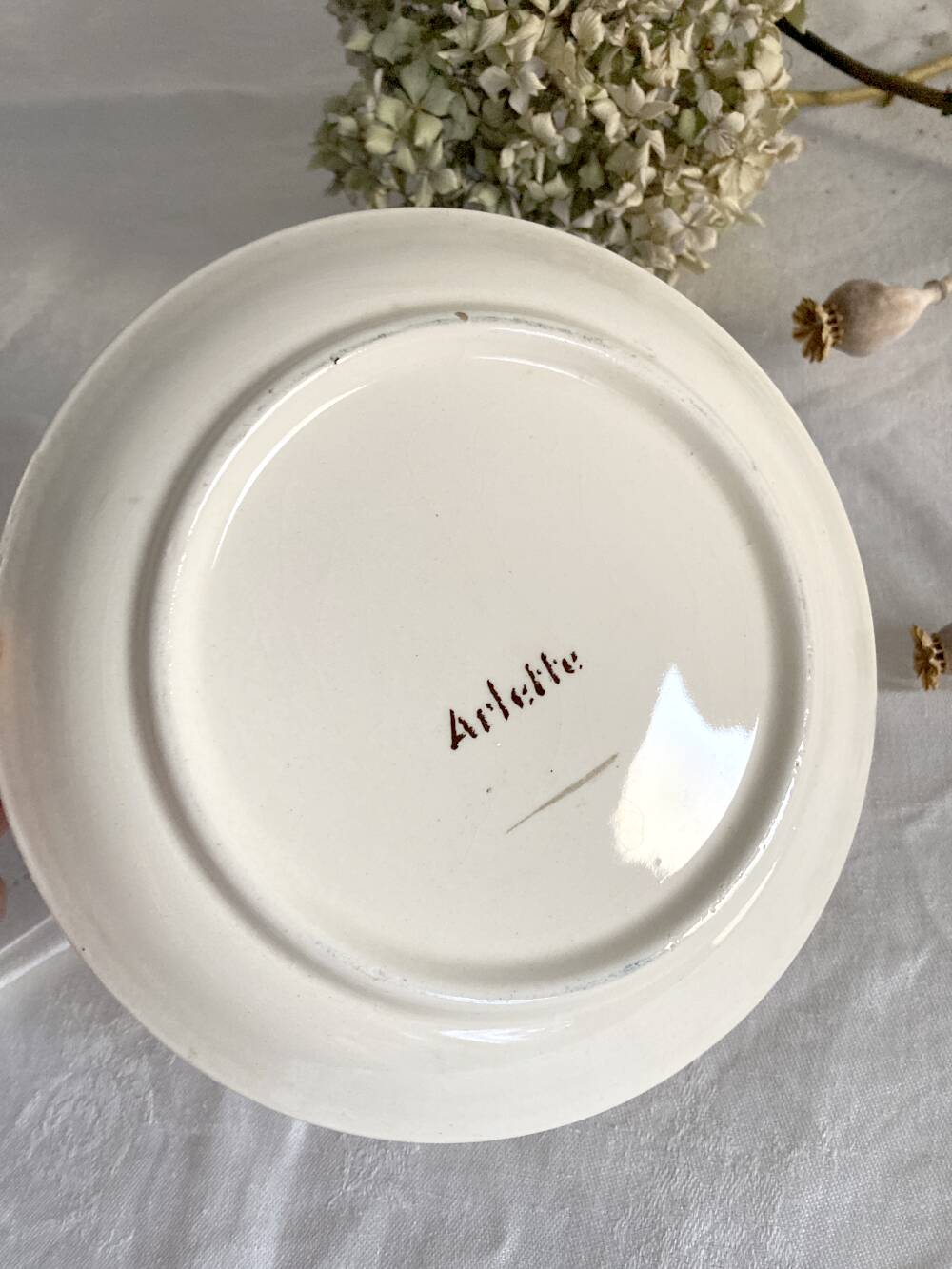 Longchamp ironstone gravy boat, Arlette model, 1950s