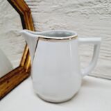 White and gold porcelain pitcher