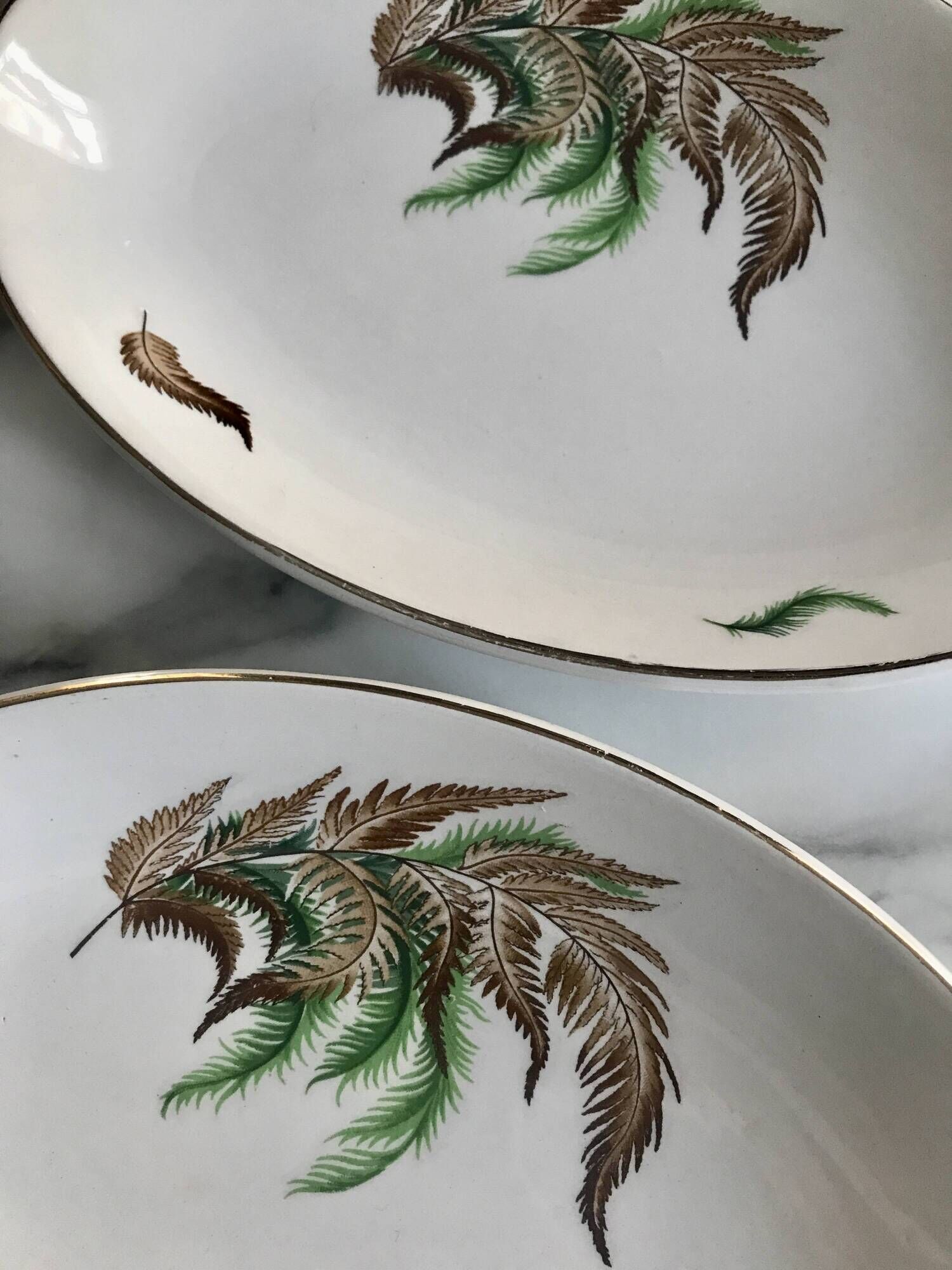 Very pretty little vintage Digoin Sarreguemines fern dishes