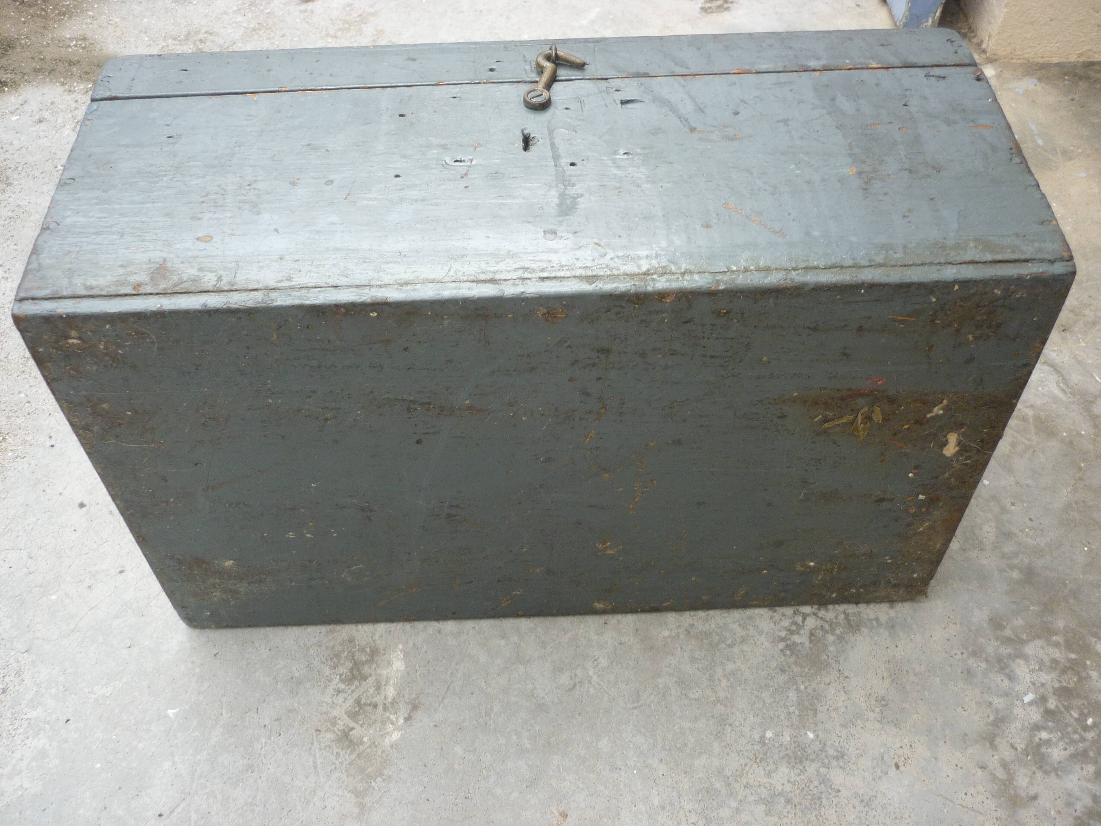 Wooden crate painted in grey