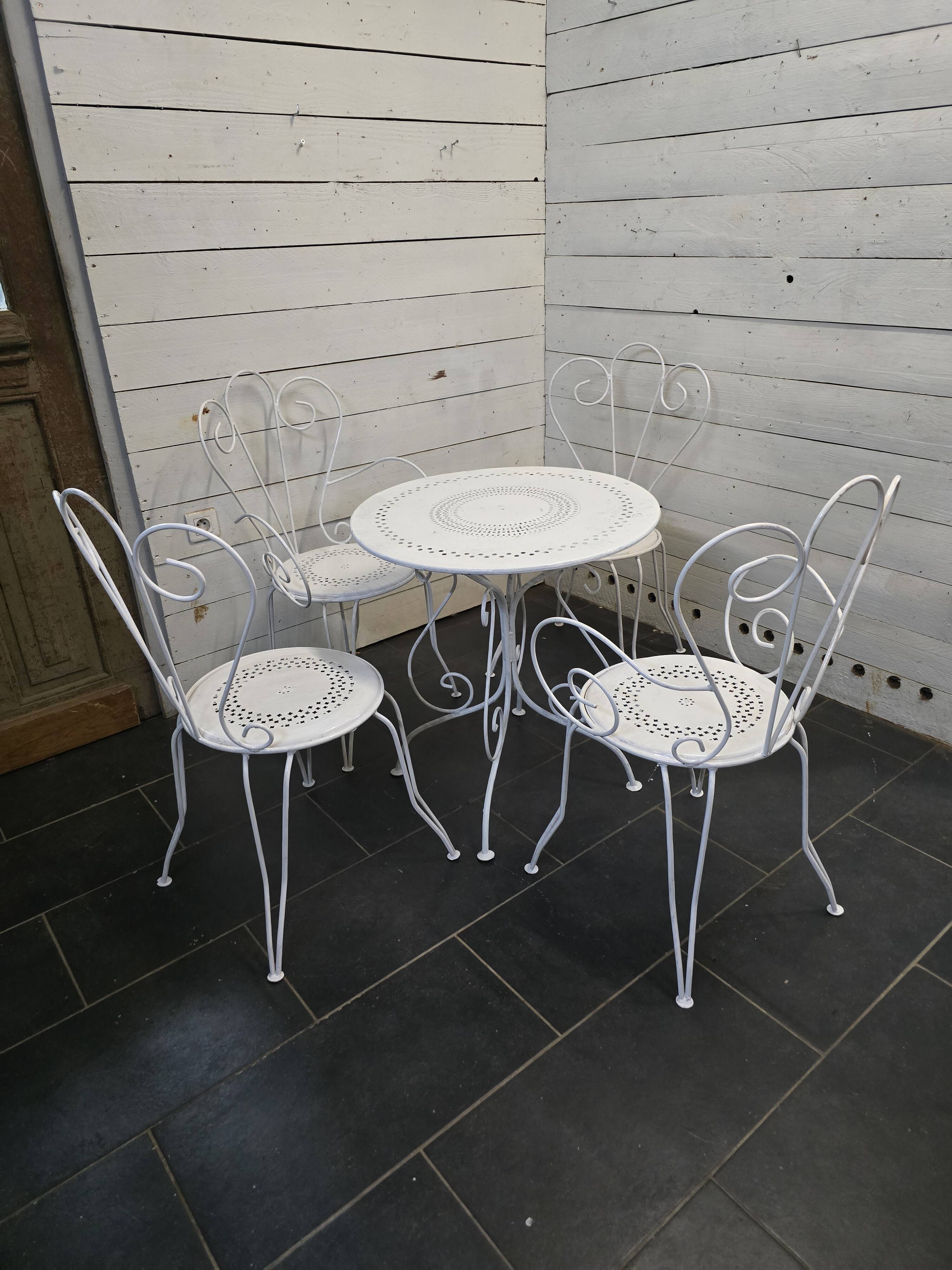 Old wrought iron garden furniture