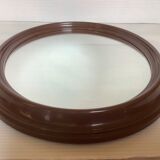 Brown plastic oval mirror made in belgium