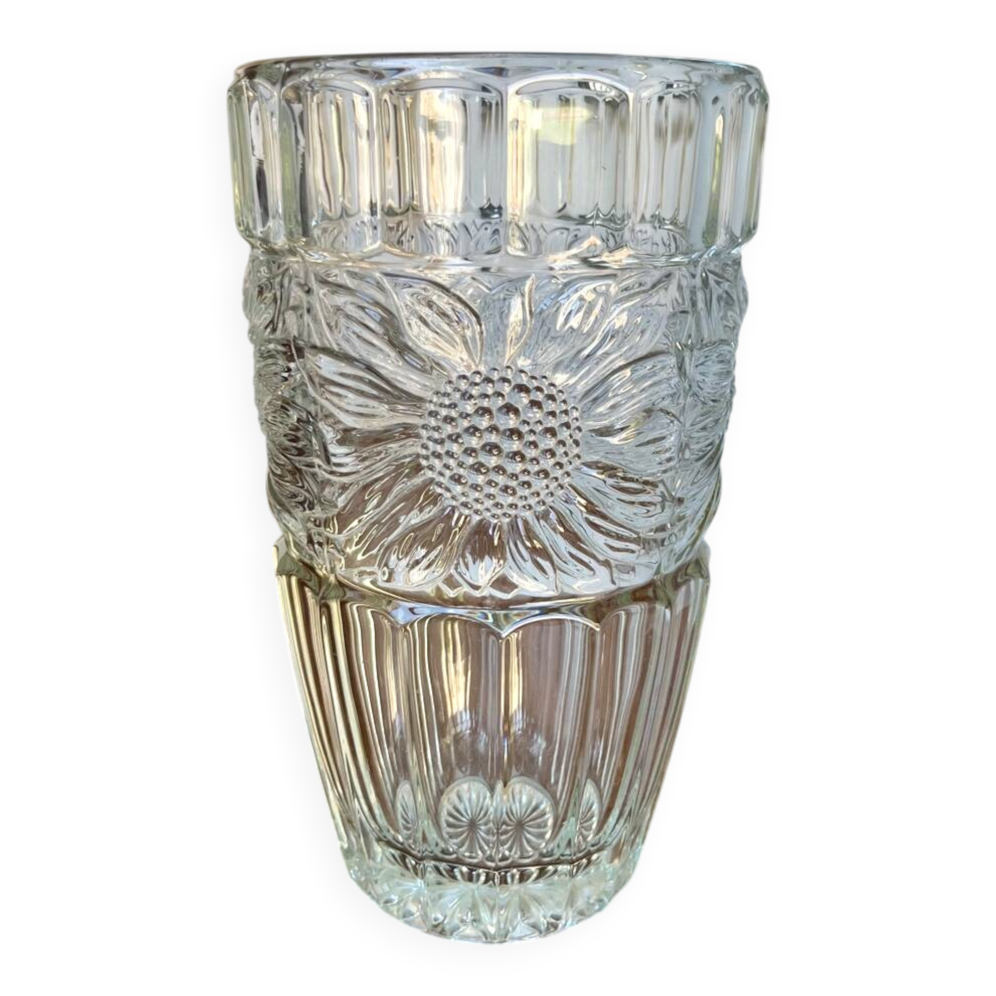 Glass vase – vintage style sunflower