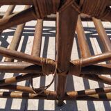 Ensemble salon de jardin une Banquette et un Fauteuil en bois Vintage