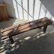 Brutalist Oak Bench – Unique Piece, 20th Century Folk Art