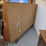 Vintage Teak Wooden Wall Cabinet/highboard With Bar, 1960s