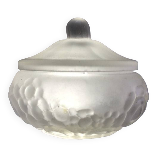 Bonbonnière / boîte à poudre en verre moulé art déco - kr
