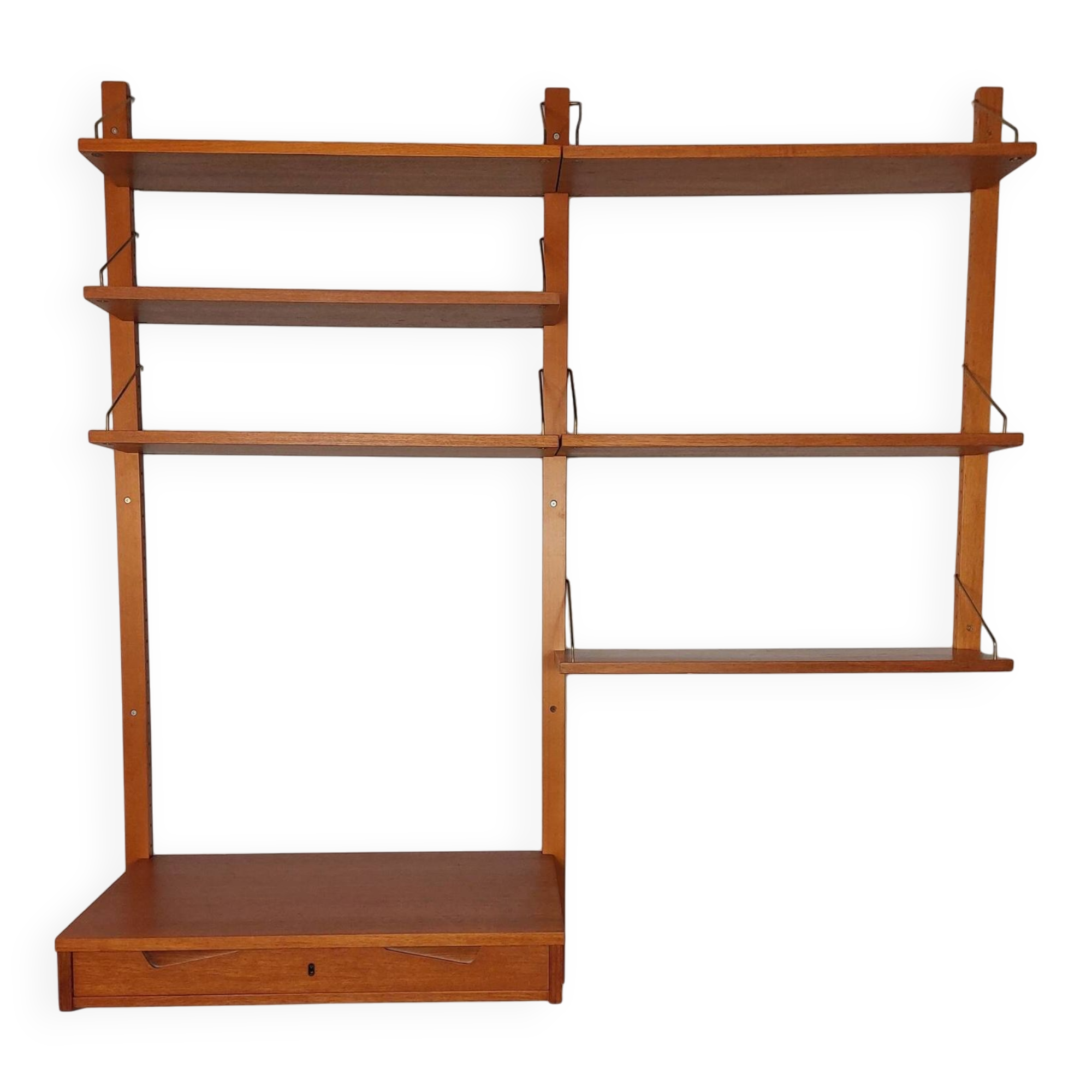 Rival Scandinavian shelves & wall secretary by Kjell Riise, 1960s