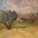 Tableau à l'huile Oliviers