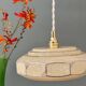 Vintage Art Deco glass pendant light in yellow Clichy.