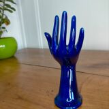 Hand navy blue ceramic vase