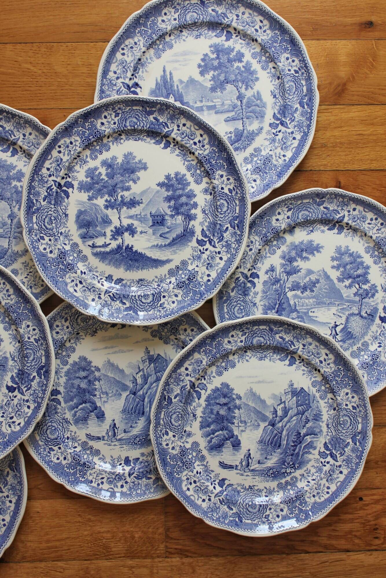 8 flat plates in earthenware "Burgenland" Villeroy and vintage Boch