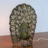 Vintage peacock screen lamp