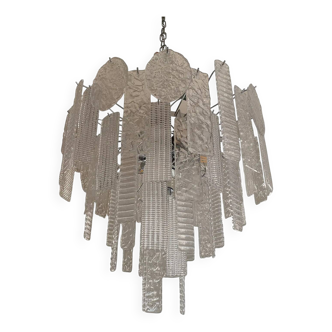 Art Deco Murano Glass Style Chandelier Clear Italian Sputnik Art by SimoEng