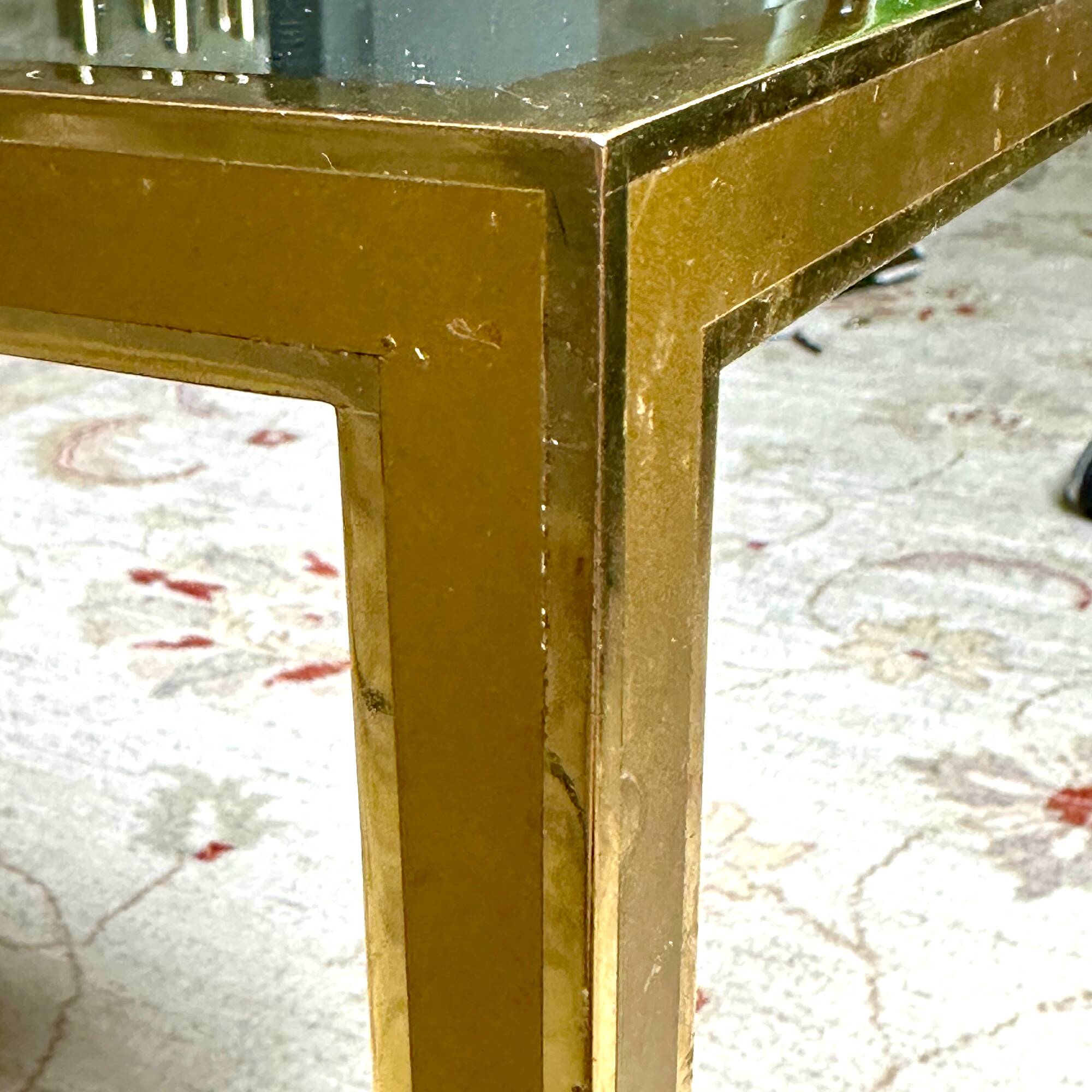Vintage coffee table in brass and mirror – Deutsche Werkstätten, 1960s