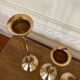 Set of 3 scandinavian brass candle holders