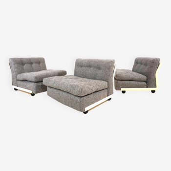 Set of 3 C&B Italia Amanta lounge chairs by Mario Bellini