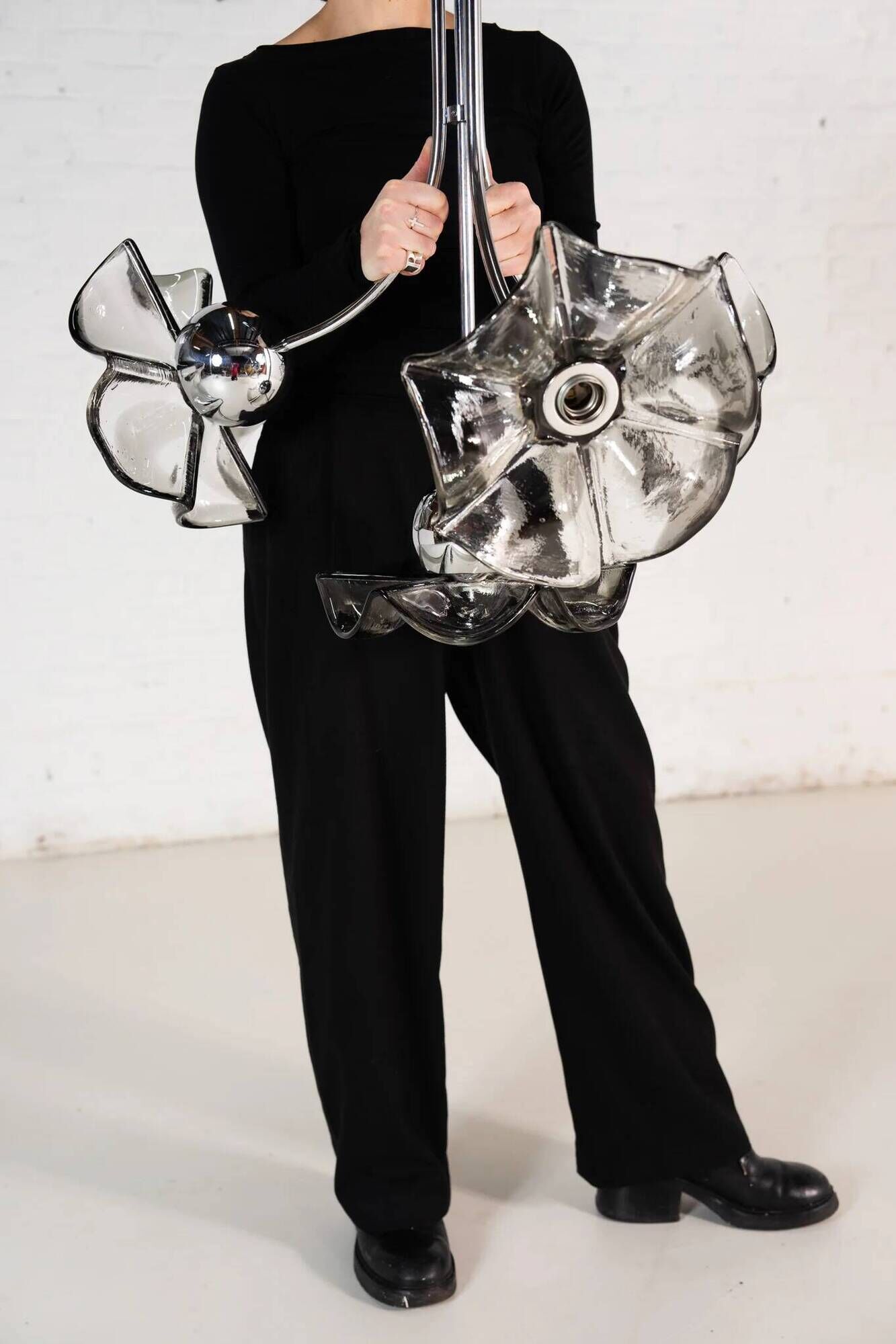 SILVER & GLASS TRIPLET HANGLAMP