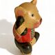 Bear 1985 light wood 17cm hand painted telephone deco toy old vintage statuette