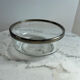 Glass and silver-plated metal salad bowl, silver rim.