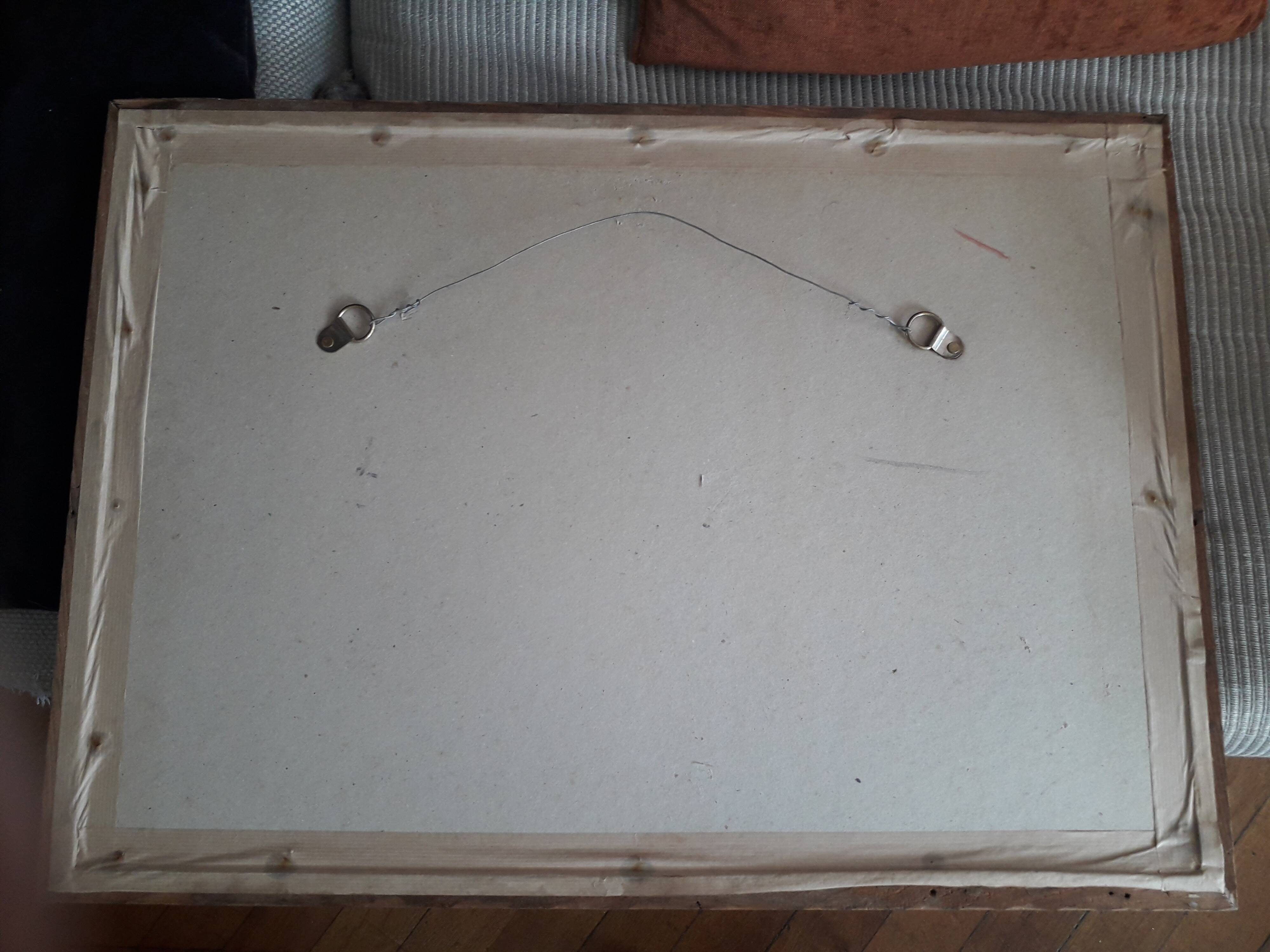 Old oil painting representing an equestrian scene