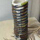 Raku ceramic tubular vase