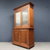 Armoire d'école en pin belge avec vitres nervurées