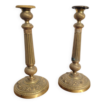Paire de bougeoirs néoclassiques, XIXème s.