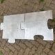 Pair of uniquely designed handmade puzzle coffee tables