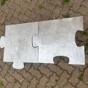 Pair of uniquely designed handmade puzzle coffee tables