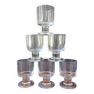 6 verres cavalier transparents - pied