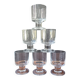 6 vintage thick base transparent goblets