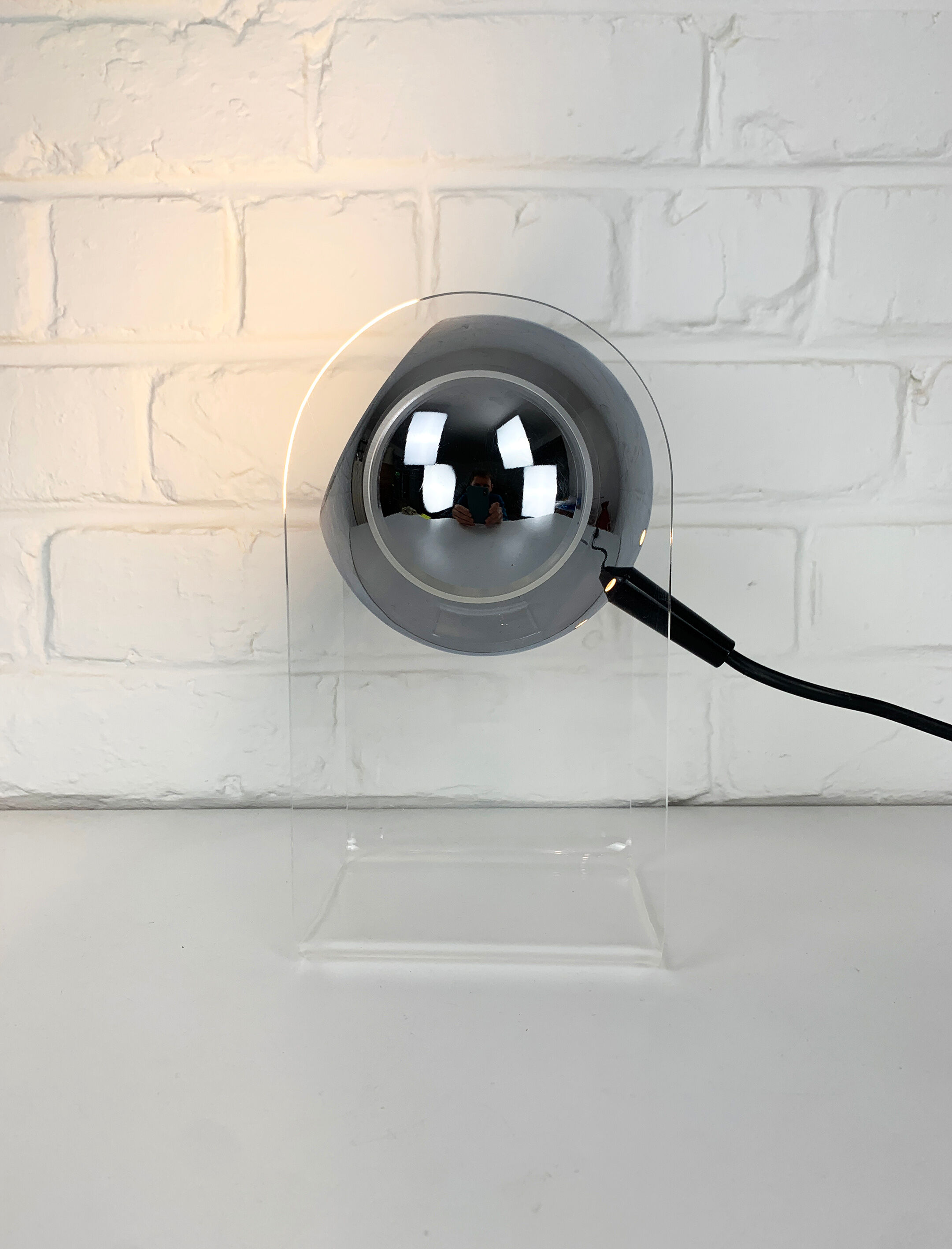 Table lamp space age sphere chrome plexiglass, 1960/1670
