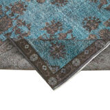 Handmade rustic anatolian 1980s 195 cm x 328 cm blue rug
