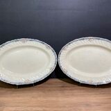 Two dishes in longwy earthenware, pasteur model