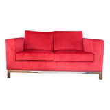 Completely renovated red velvet sofa